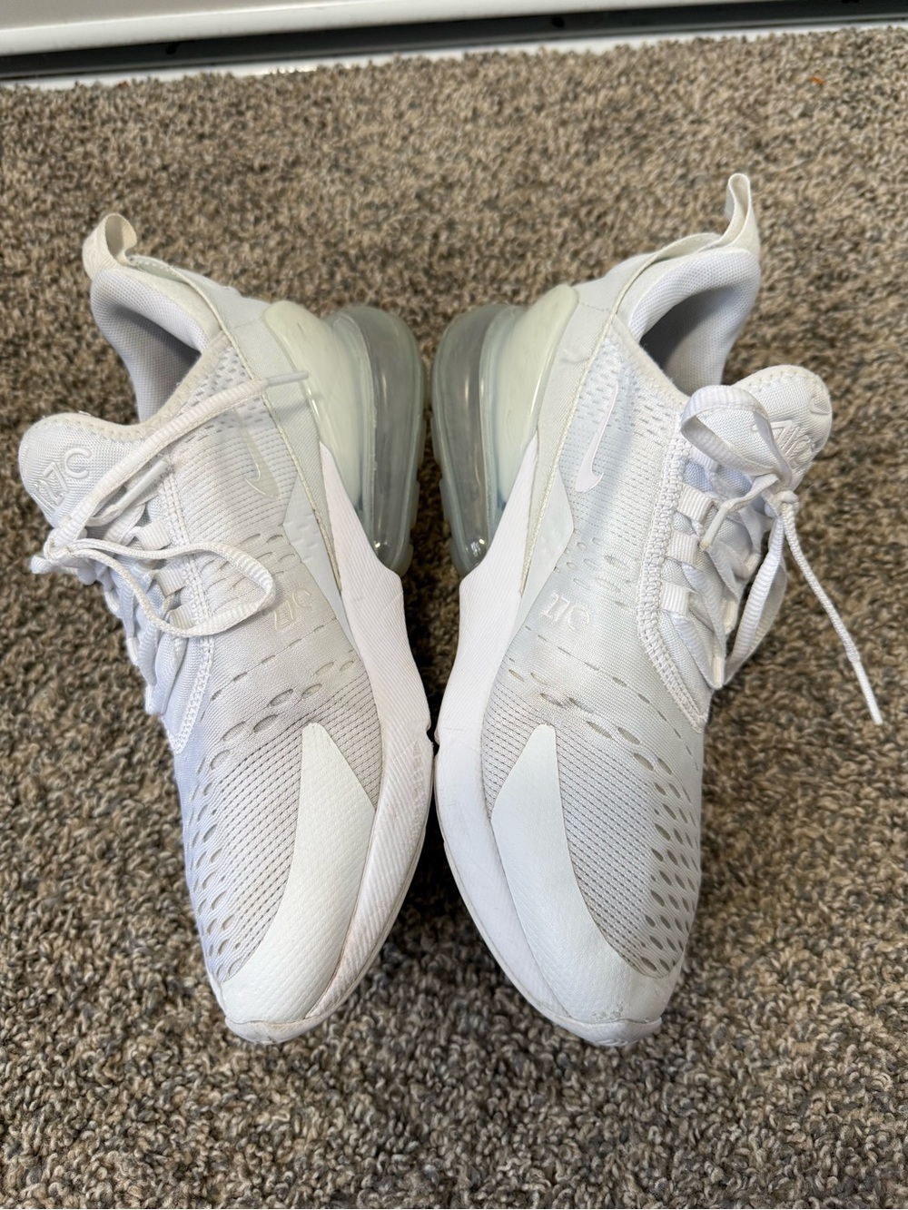 Nike Air Max 270 Triple White Sneakers - Picture 3 of 7